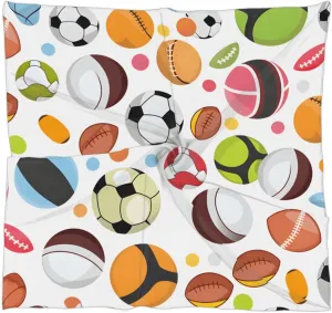 Starry Soccer Football Silk Scarf for Women 23.6x23.6" Satin Head Scarf