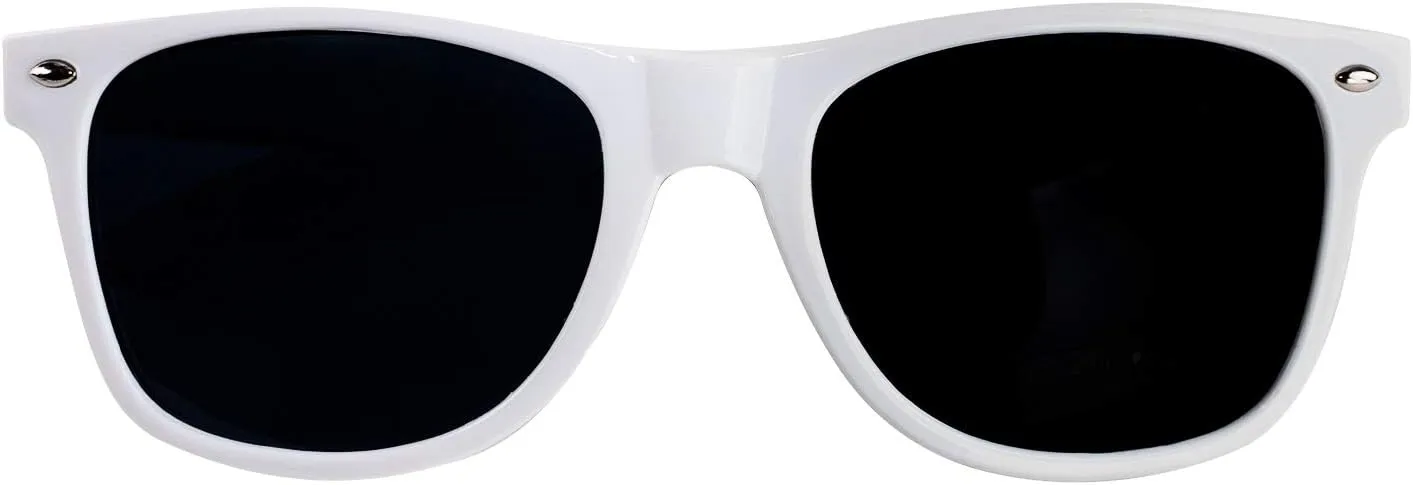 Super Z Outlet Plastic Vintage Retro Style Sunglasses Classic Shades Eyewear Party Favors (12, White)