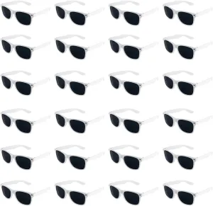 Super Z Outlet Plastic Vintage Retro Style Sunglasses Classic Shades Eyewear Party Favors (12, White)