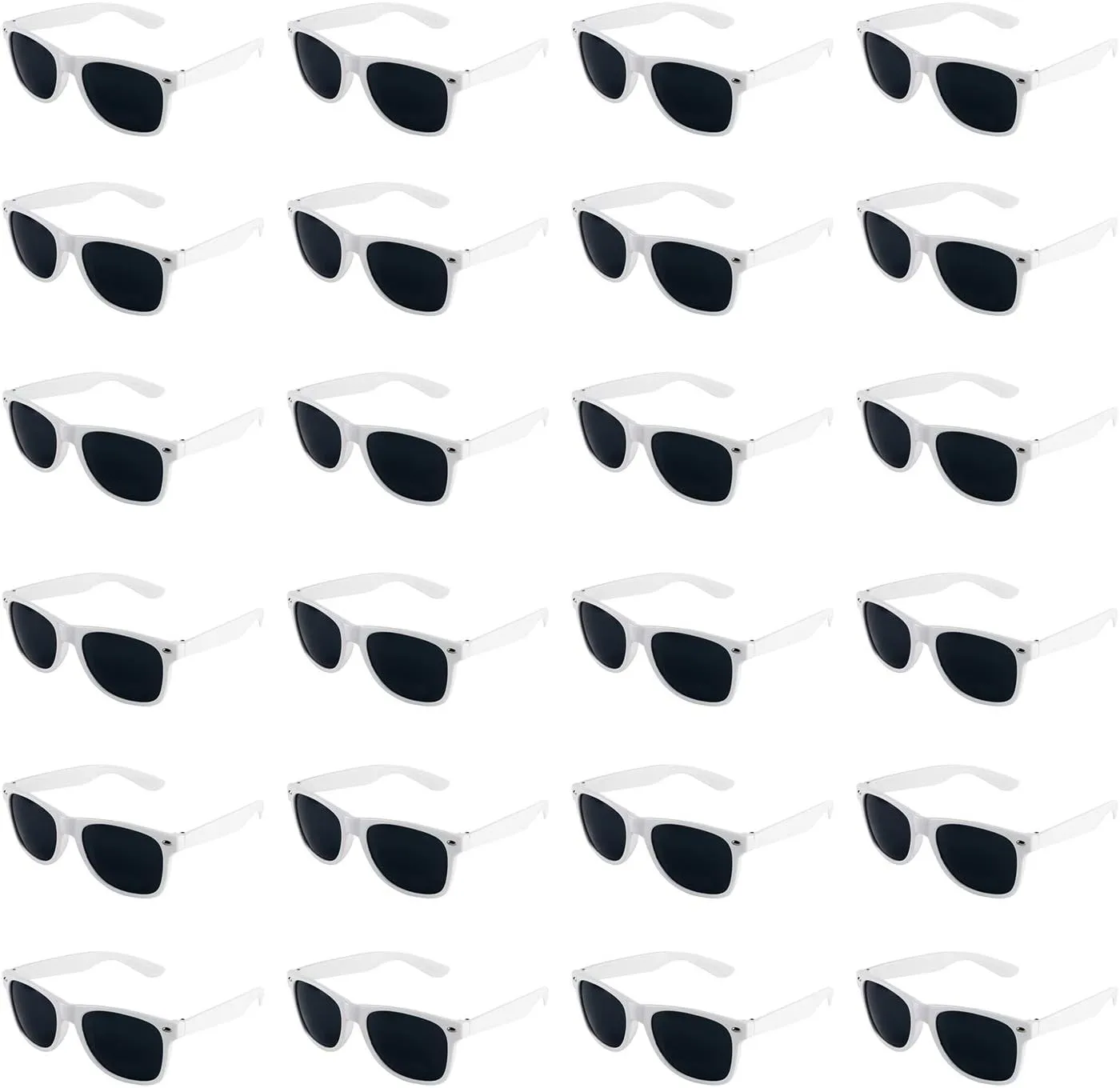 Super Z Outlet Plastic Vintage Retro Style Sunglasses Classic Shades Eyewear Party Favors (12, White)