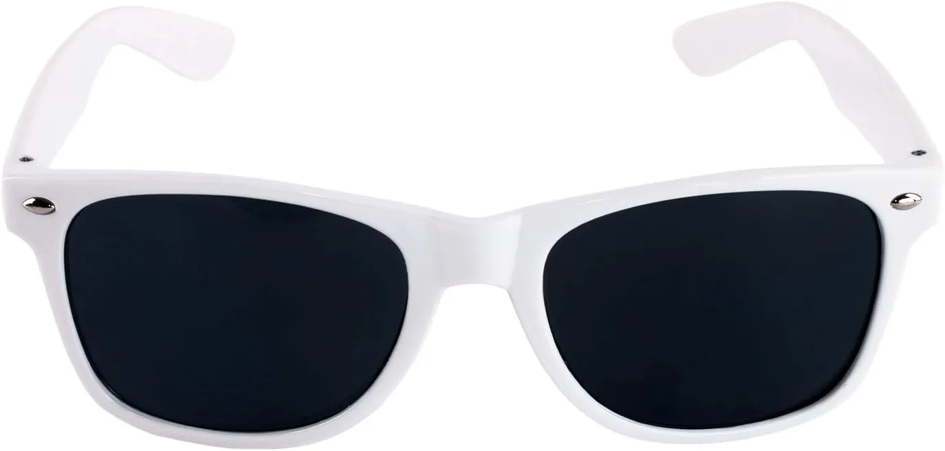 Super Z Outlet Plastic Vintage Retro Style Sunglasses Classic Shades Eyewear Party Favors (12, White)