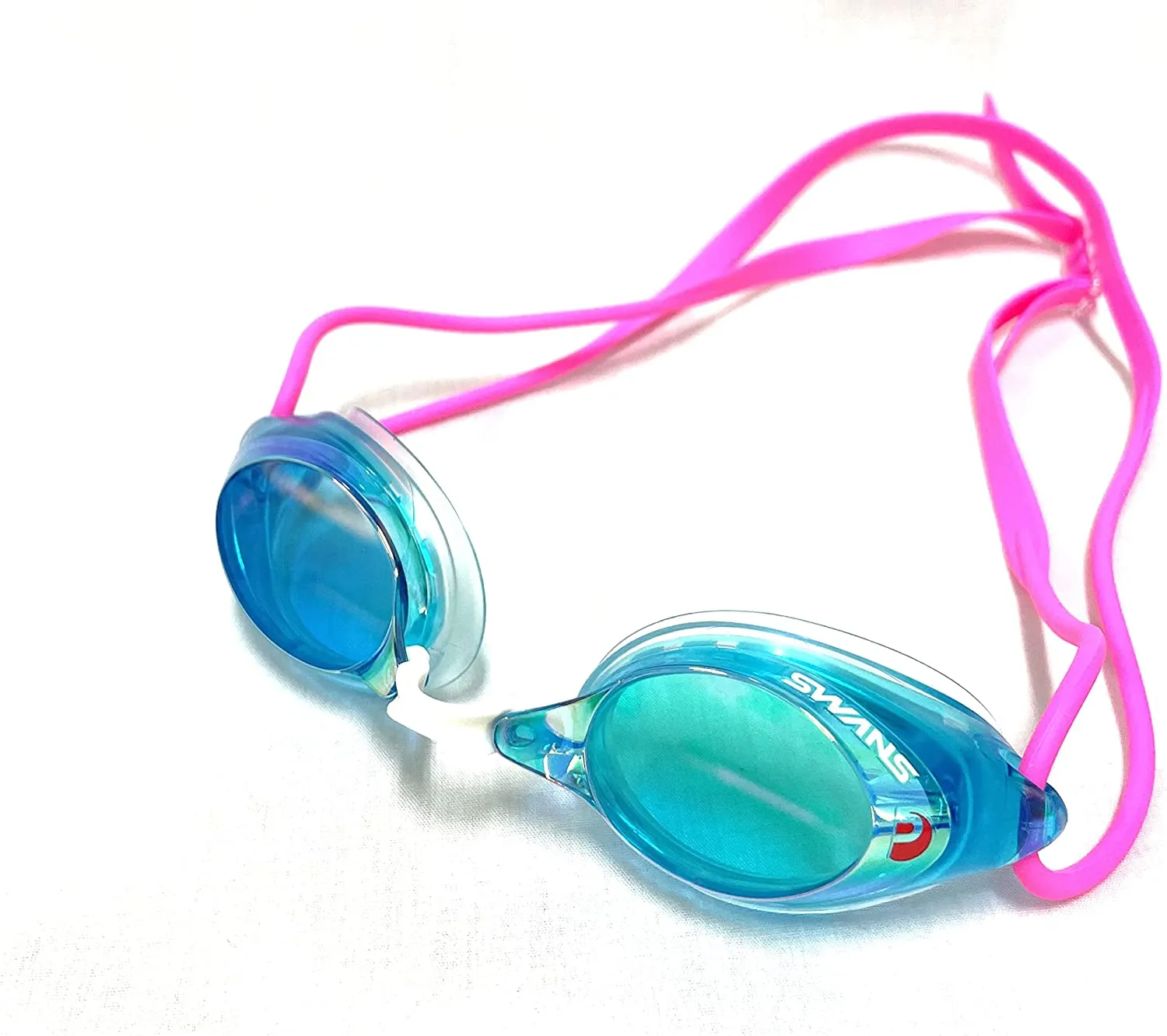 Swans SRXM PAF SBRU Fina Approved Adult Racing Mirror Swim Goggles Sky BlueFlash Ruby
