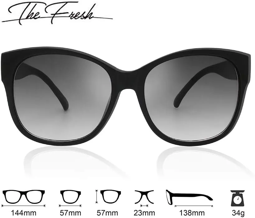 The Fresh Women's Oversized Square Jackie O Cat Eye Hybrid Butterfly Fashion Sunglasses - Exquisite Packaging