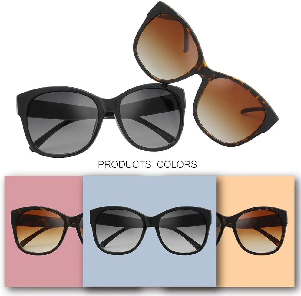 The Fresh Women's Oversized Square Jackie O Cat Eye Hybrid Butterfly Fashion Sunglasses - Exquisite Packaging
