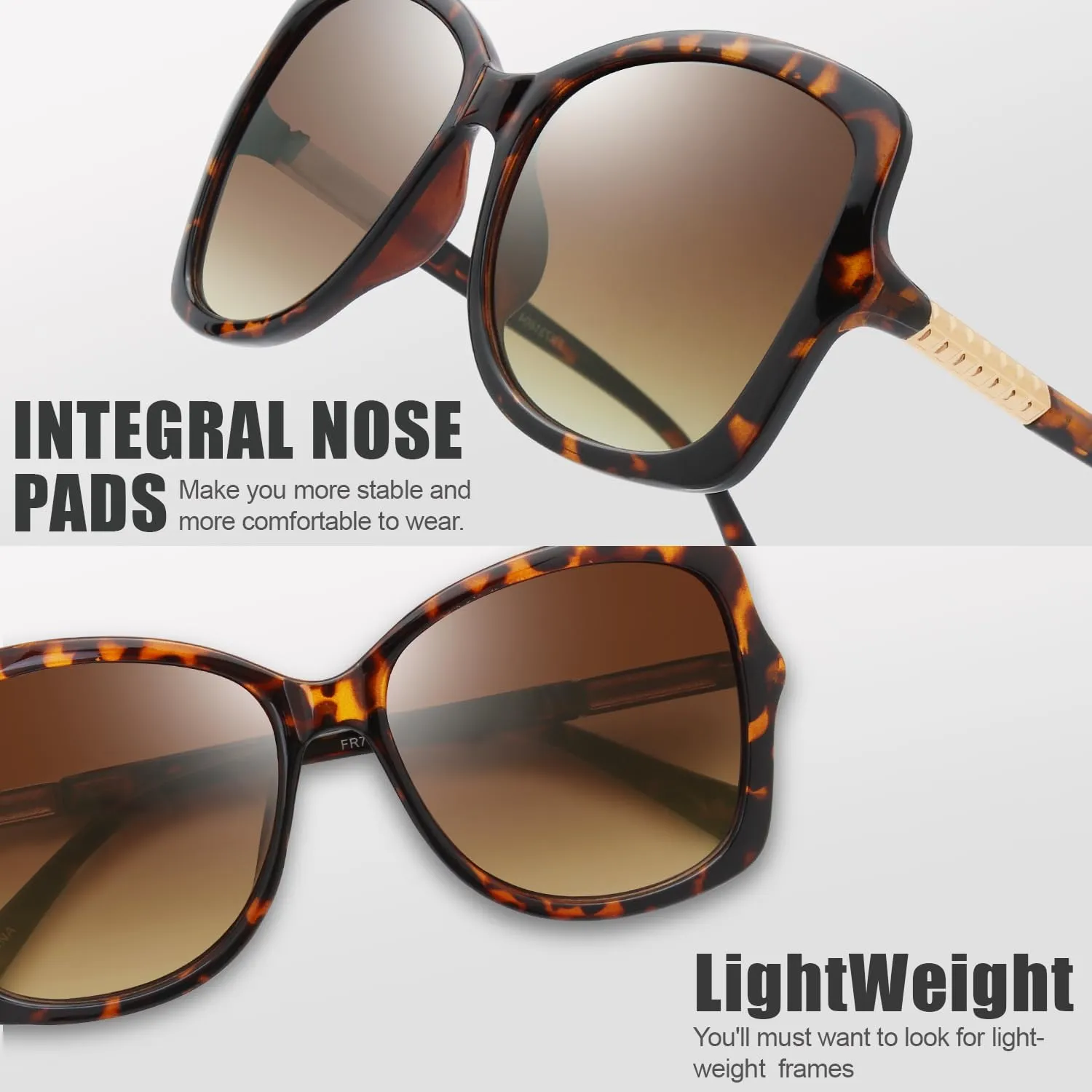 The Fresh Women's Oversized Square Jackie O Cat Eye Hybrid Butterfly Fashion Sunglasses - Exquisite Packaging