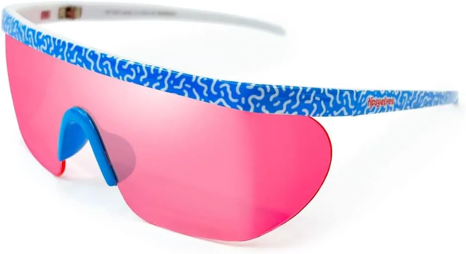 Tipsy Elves Sunglasses - Retro Sport Performance Shades - Colorful UV400 Protection Mirrored Lens Polarized and Non-Polarized