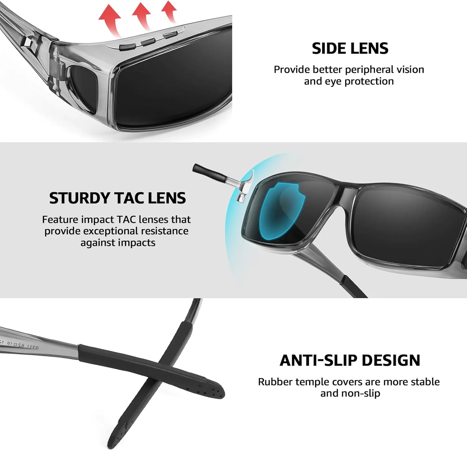 TJUTR Polarized Sunglasses Over Glasses for Men Women, UV Protection Shades Over Prescription Eyeglasses Sun Glasses