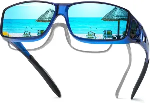 TJUTR Polarized Sunglasses Over Glasses for Men Women, UV Protection Shades Over Prescription Eyeglasses Sun Glasses