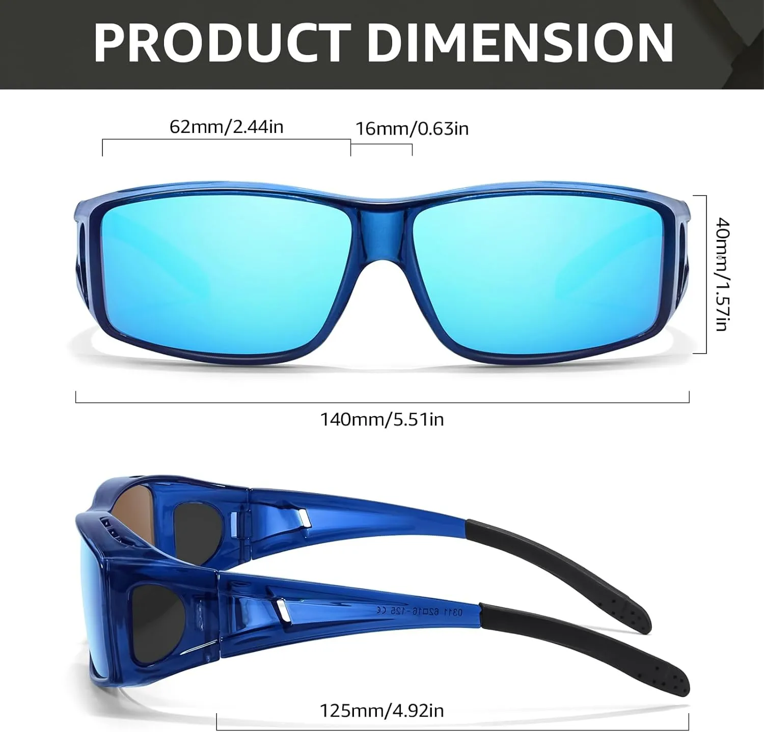 TJUTR Polarized Sunglasses Over Glasses for Men Women, UV Protection Shades Over Prescription Eyeglasses Sun Glasses