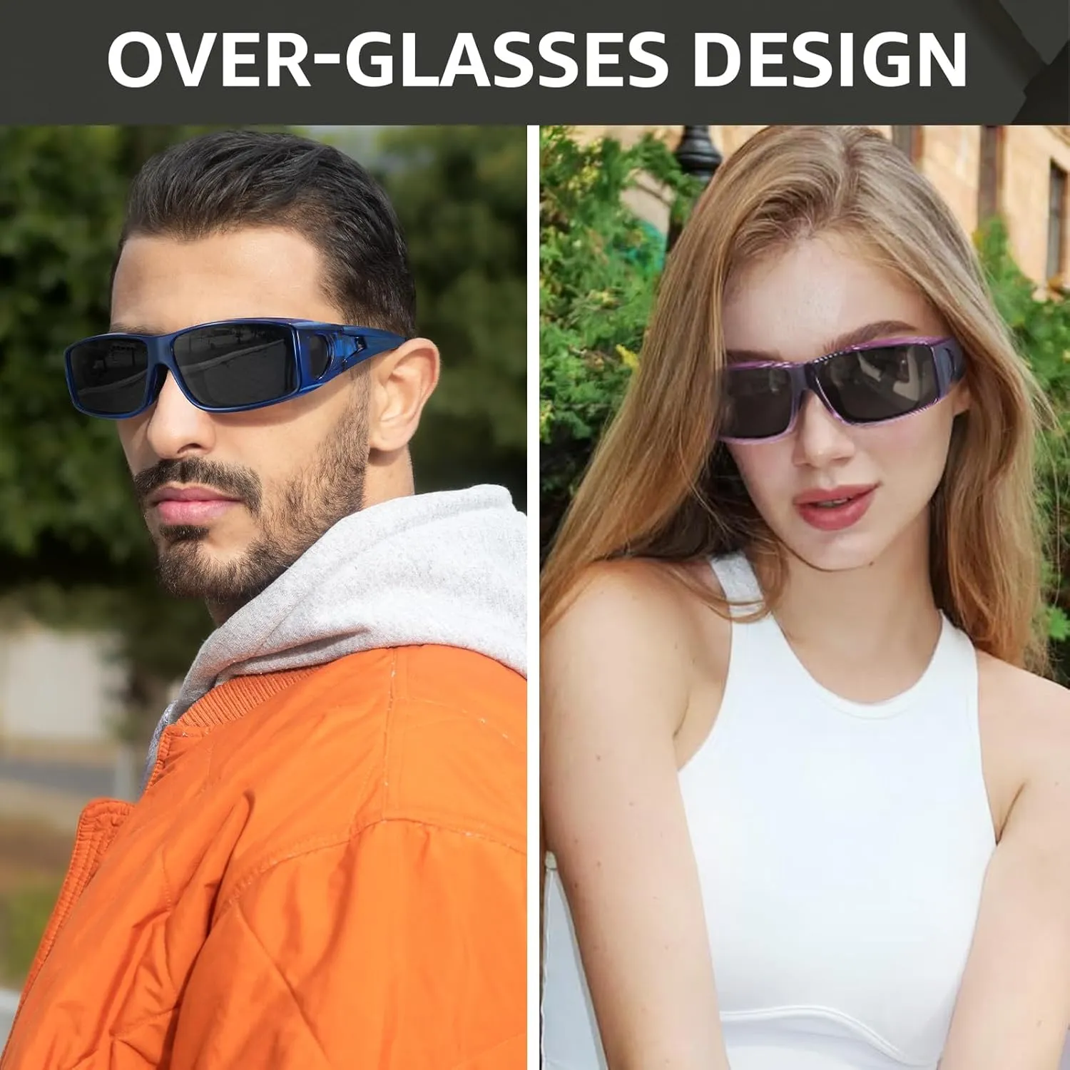 TJUTR Polarized Sunglasses Over Glasses for Men Women, UV Protection Shades Over Prescription Eyeglasses Sun Glasses