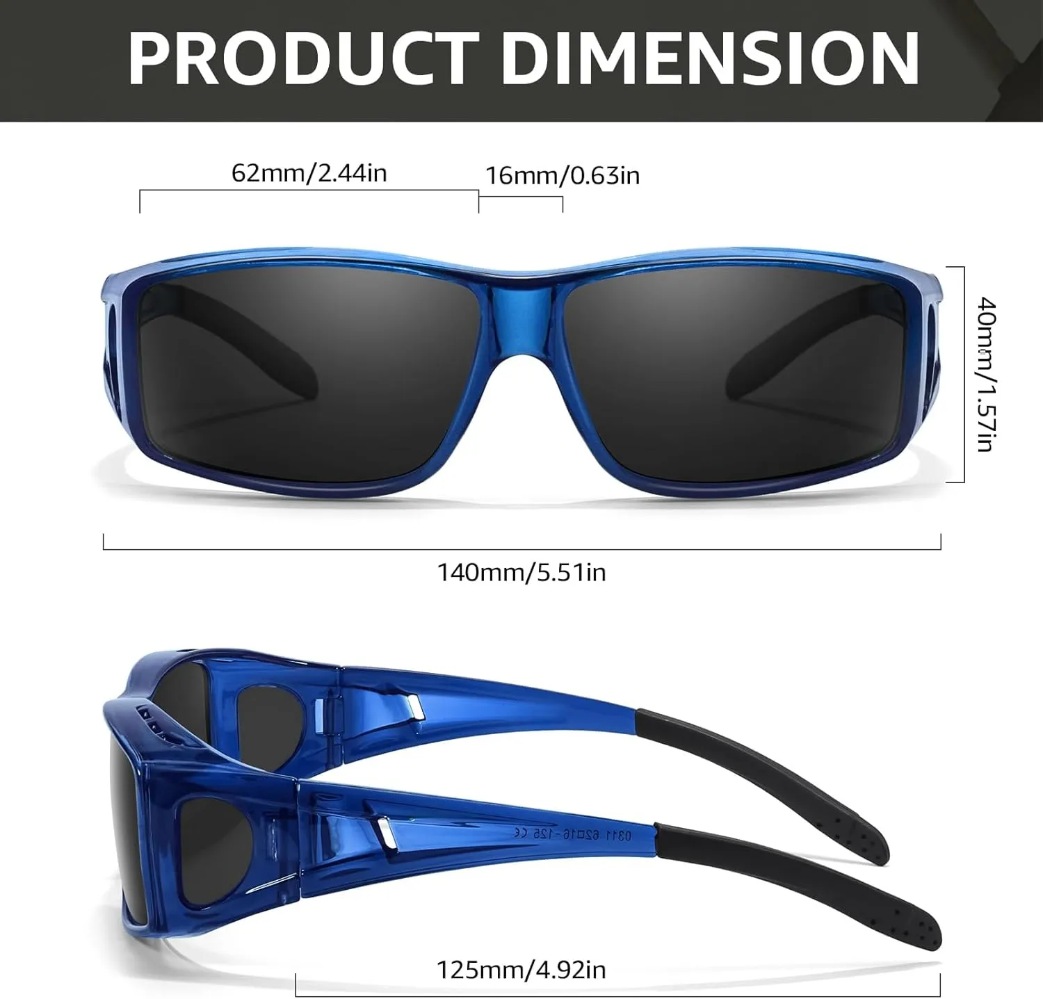 TJUTR Polarized Sunglasses Over Glasses for Men Women, UV Protection Shades Over Prescription Eyeglasses Sun Glasses