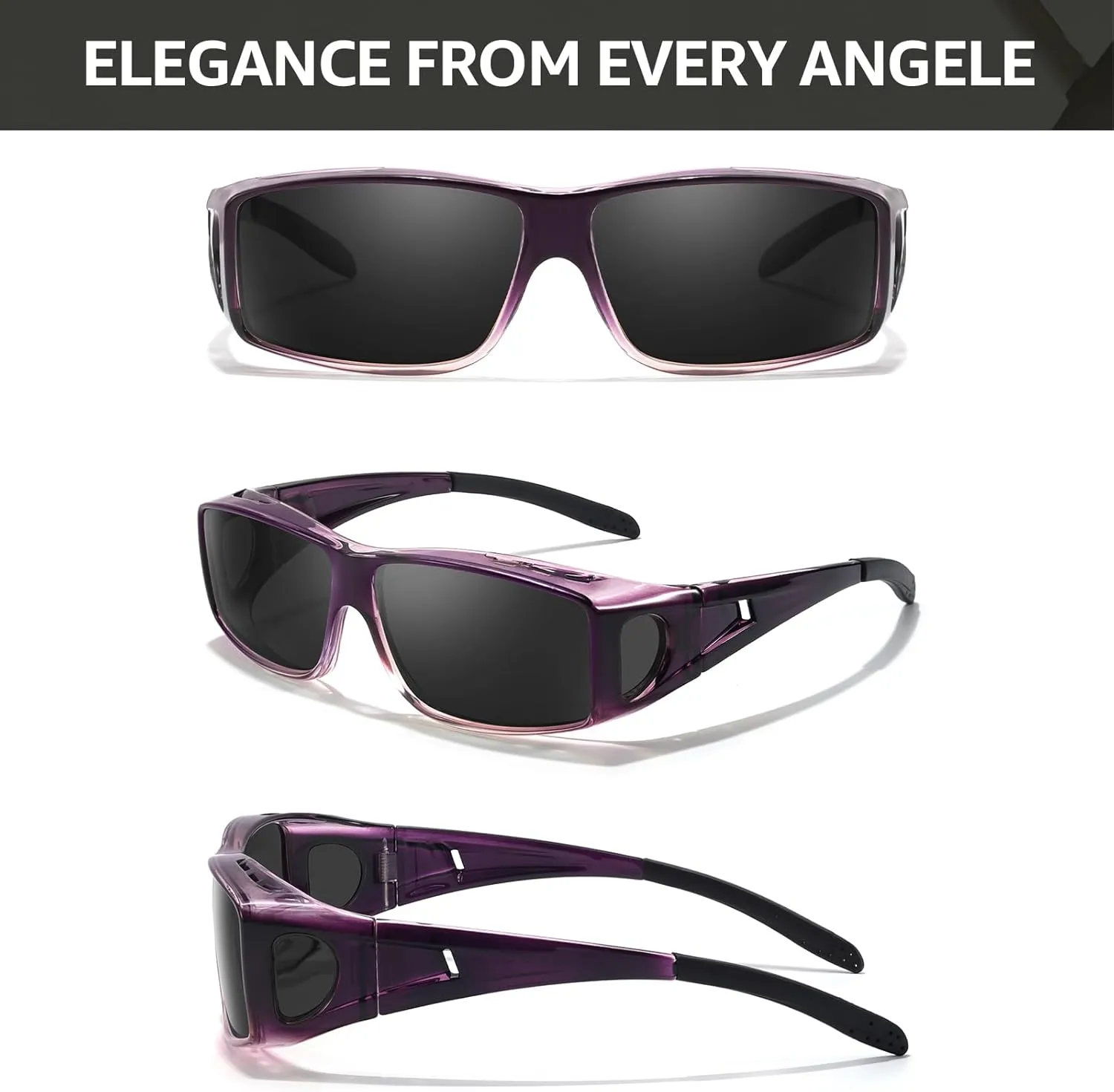 TJUTR Polarized Sunglasses Over Glasses for Men Women, UV Protection Shades Over Prescription Eyeglasses Sun Glasses