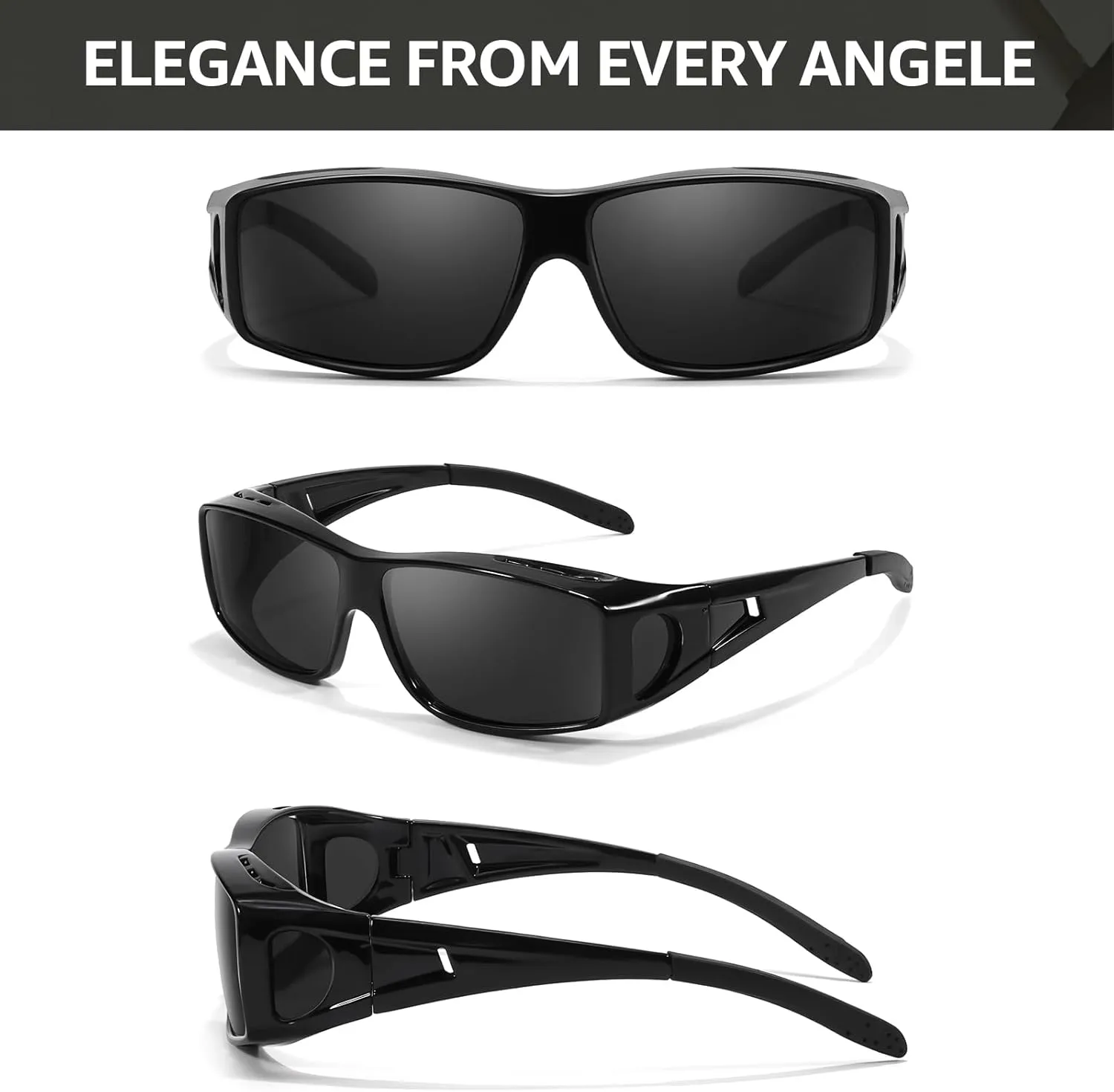 TJUTR Polarized Sunglasses Over Glasses for Men Women, UV Protection Shades Over Prescription Eyeglasses Sun Glasses