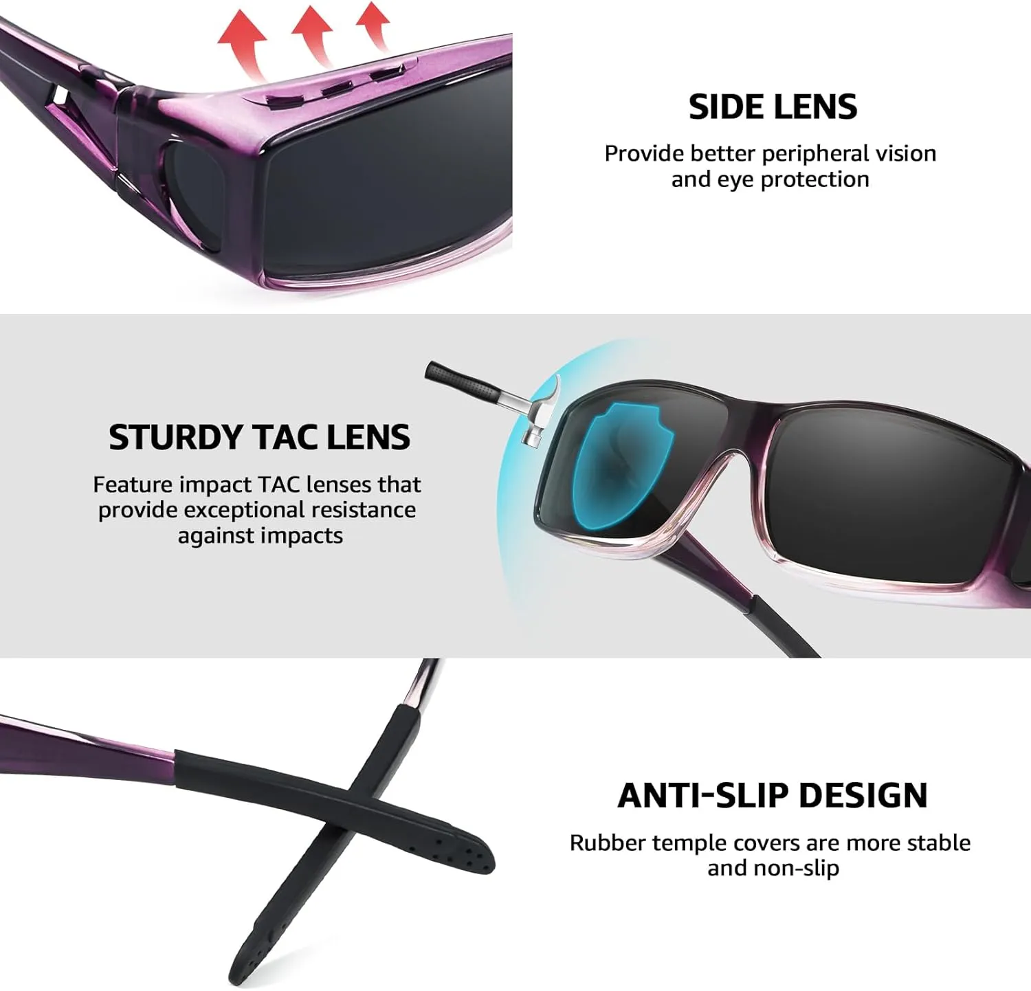 TJUTR Polarized Sunglasses Over Glasses for Men Women, UV Protection Shades Over Prescription Eyeglasses Sun Glasses