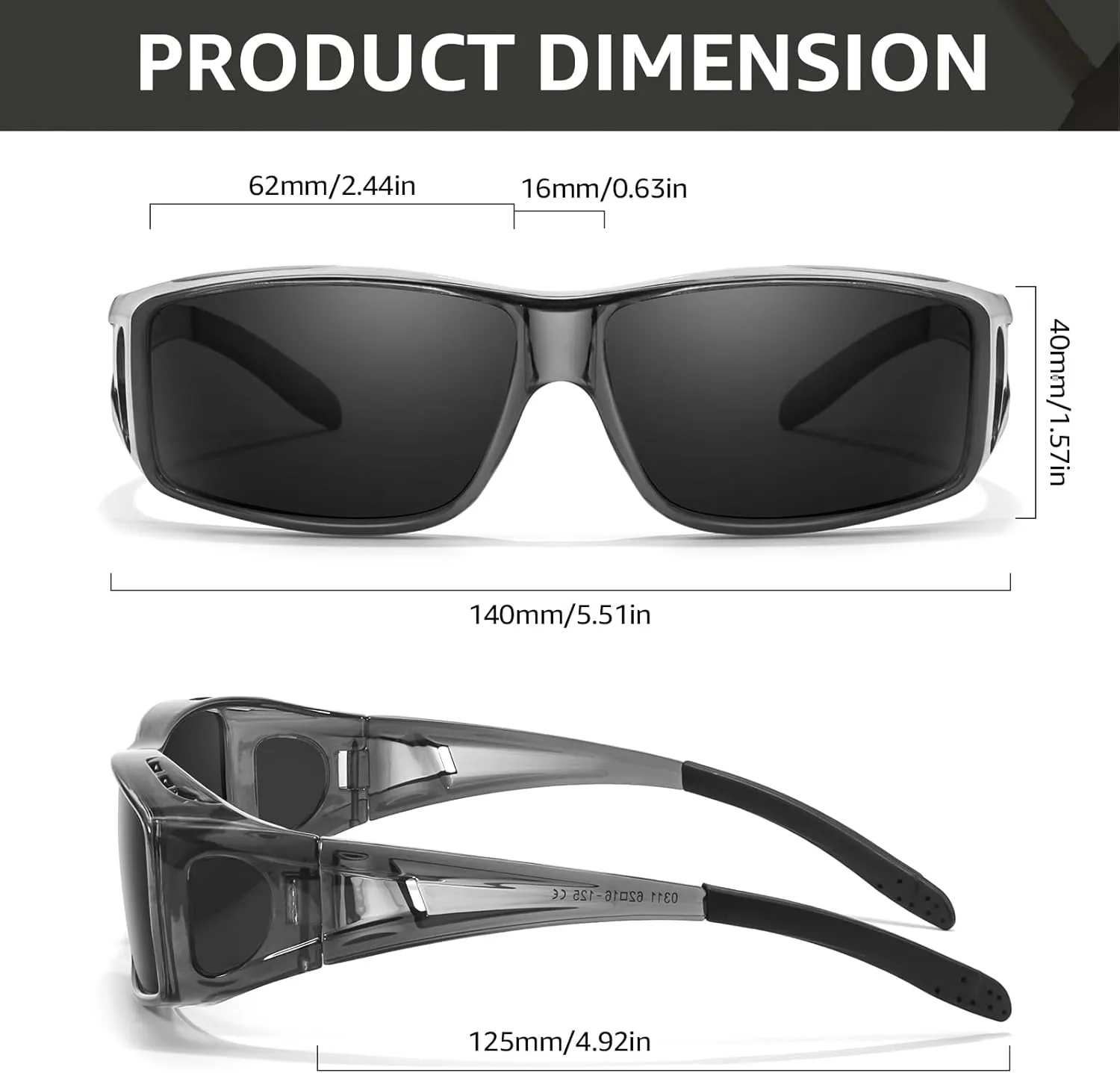 TJUTR Polarized Sunglasses Over Glasses for Men Women, UV Protection Shades Over Prescription Eyeglasses Sun Glasses