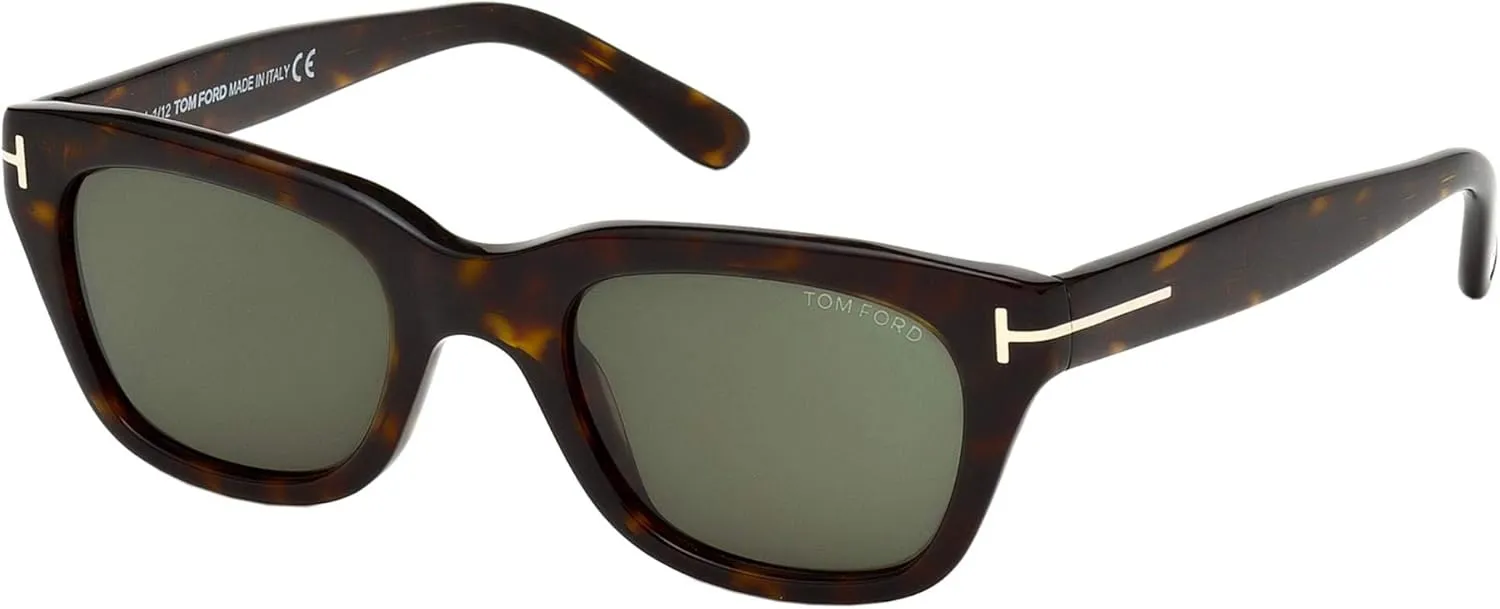 Tom Ford Rectangular Sunglasses TF237 Snowdon 52N Dark Havana 52mm FT0237