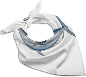 Tuna Thunnus 25" Square Head Scarf Lightweight Silk Scarf for Women Soft Satin Head Scarves Large Neckerchief Fashion Bandanas Silk Headband Neck Satin Scarfs for Bag Hair Scarves Gift