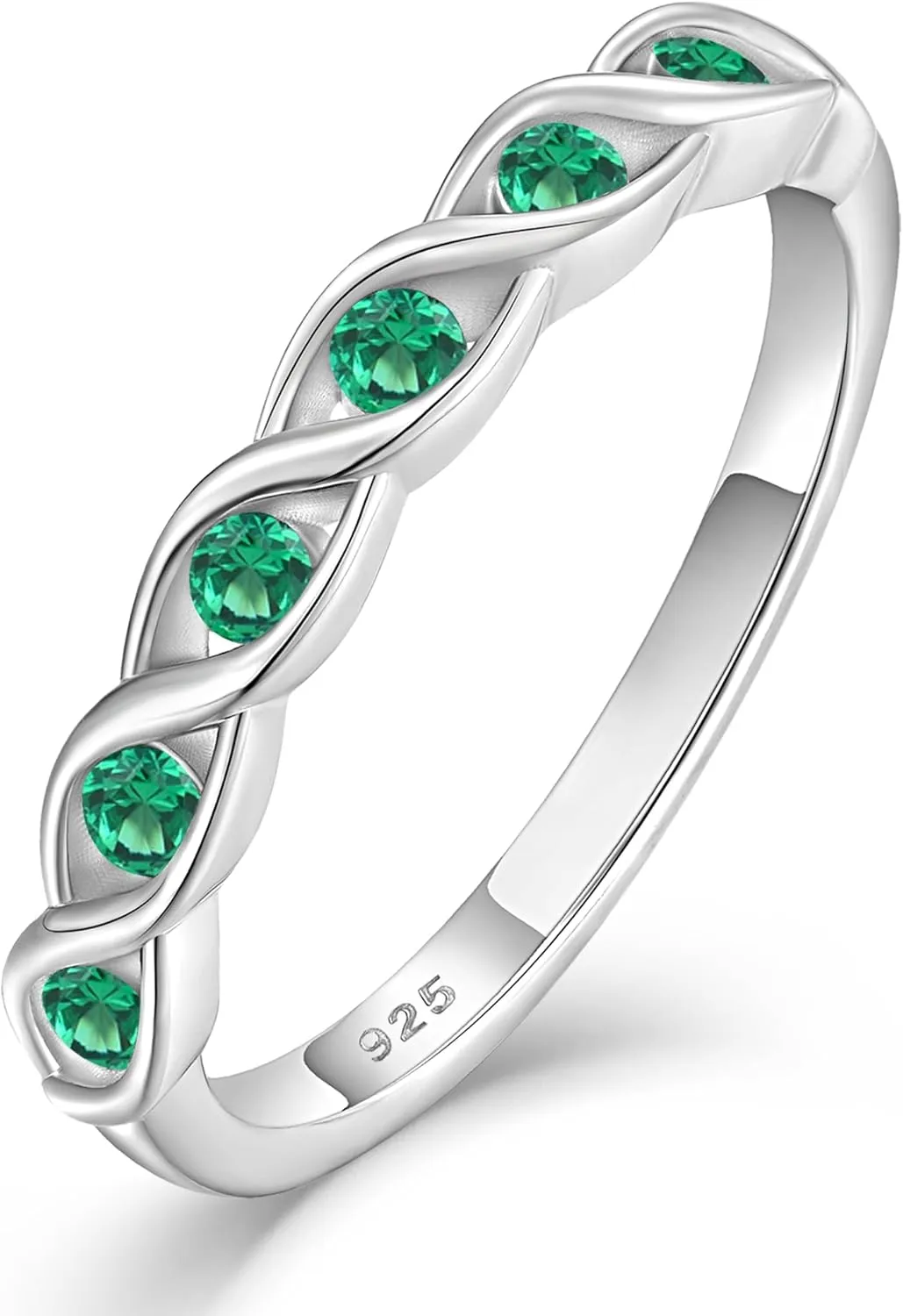 Twisted Stackable Rings 925 Sterling Silver Infinity Eternity Ring for Women Birthstone Stacking Band Size 5-10