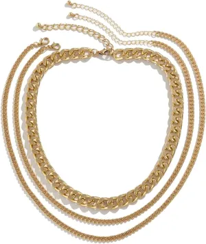 Unique Layered Necklaces for Women, 3 Layer Necklace for Women Punk Retro Horse Tooth Chain Design Thanksgiving Teen Jewelry for Girls
