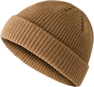 Unisex Wool Knit Beanie Hats for Men Women Knitted Winter Warm Skullies Windproof Watch Hat