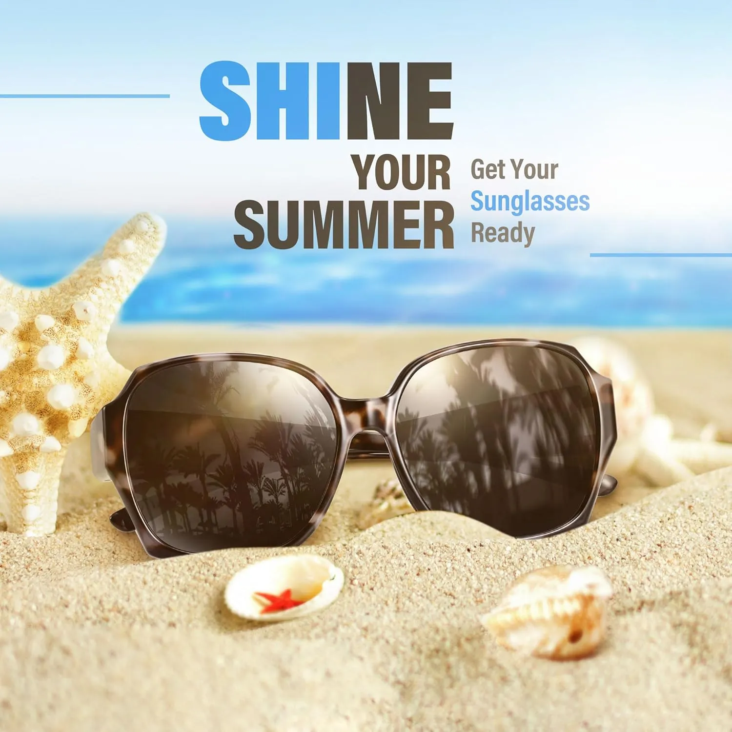 URUMQI Polarized Sunglasses Fit Over Glasses for Women, UV400 Protection Square Shades Extra Large Sun Glasses