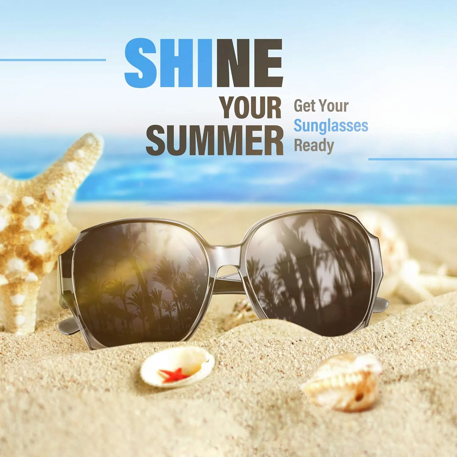 URUMQI Polarized Sunglasses Fit Over Glasses for Women, UV400 Protection Square Shades Extra Large Sun Glasses