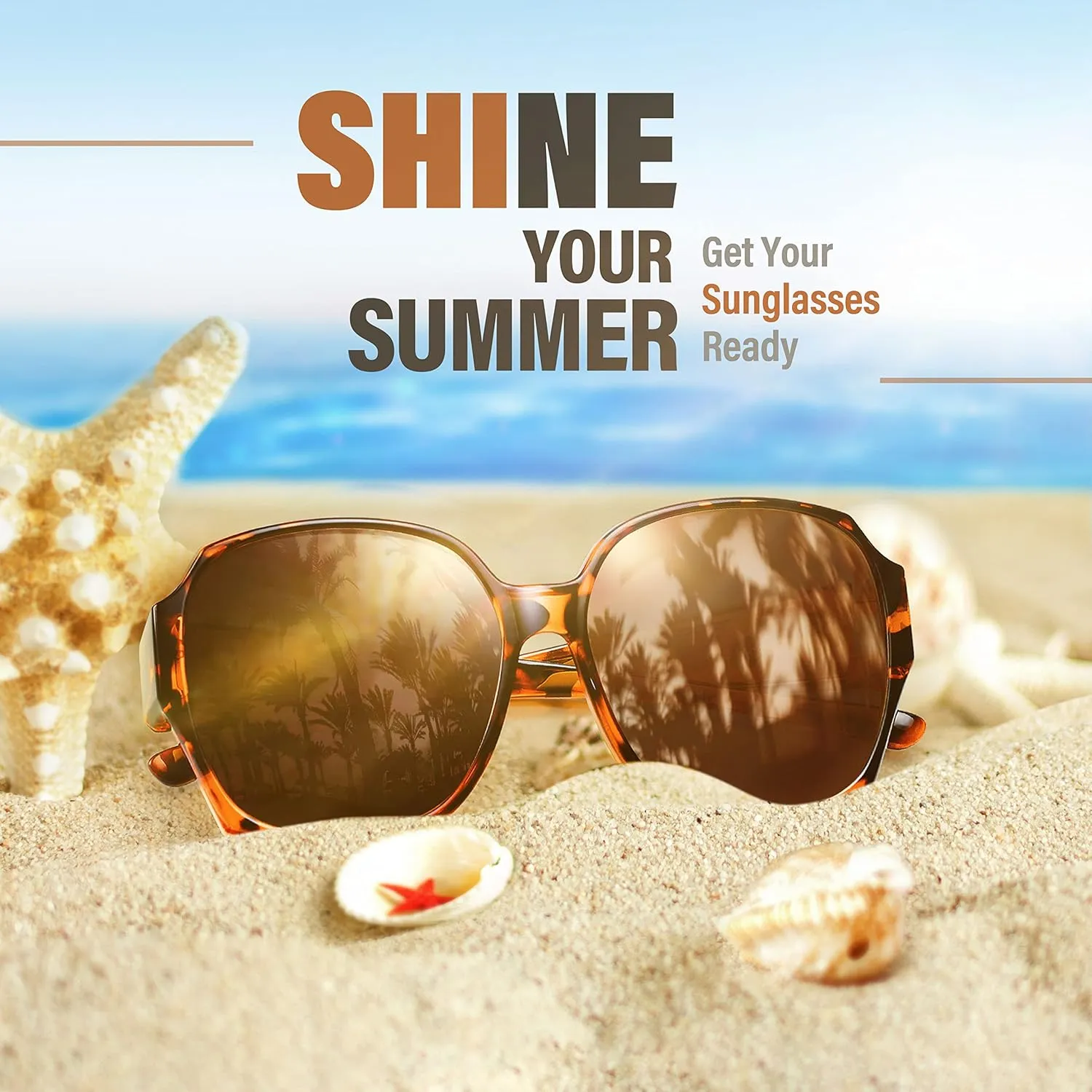 URUMQI Polarized Sunglasses Fit Over Glasses for Women, UV400 Protection Square Shades Extra Large Sun Glasses