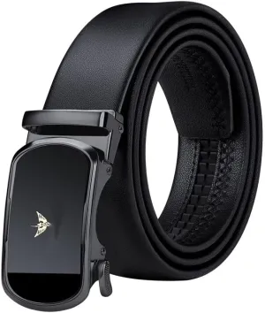 VANNANBA Leather ratchet Belts for MenMens Belt Automatic Sliding Buckle with Gift Box