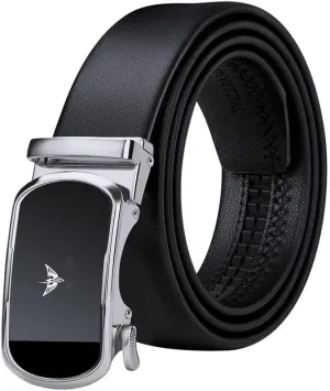 VANNANBA Leather ratchet Belts for MenMens Belt Automatic Sliding Buckle with Gift Box