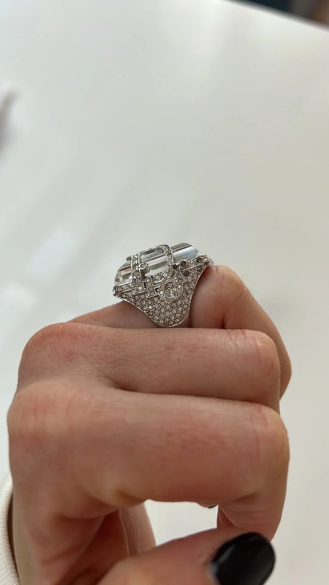 Vintage Crystal Ring - 6