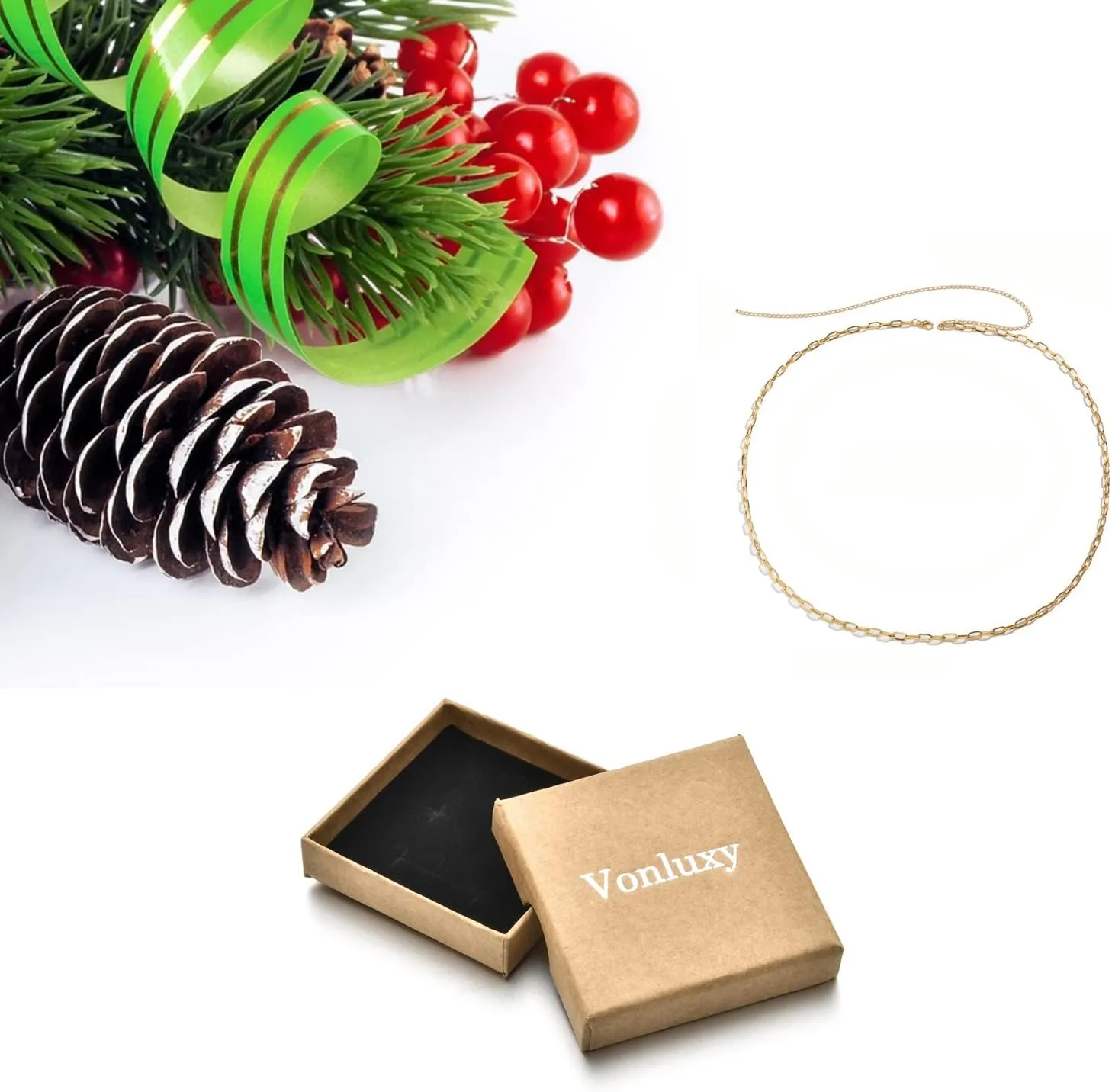 Waist Beads Body Chains for Women Sexy,18k Gold Plated Paperclip Herringbone Butterfly Rhinestone Belly Chain Jewelry for Women Beach Jewelry Bikini Body Chain