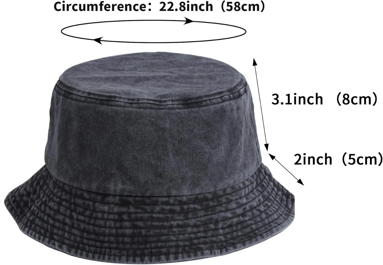 Washed Cotton Bucket Hats Packable Summer Outdoor Cap Travel Beach Sun Hat Plain Colors for Men Women