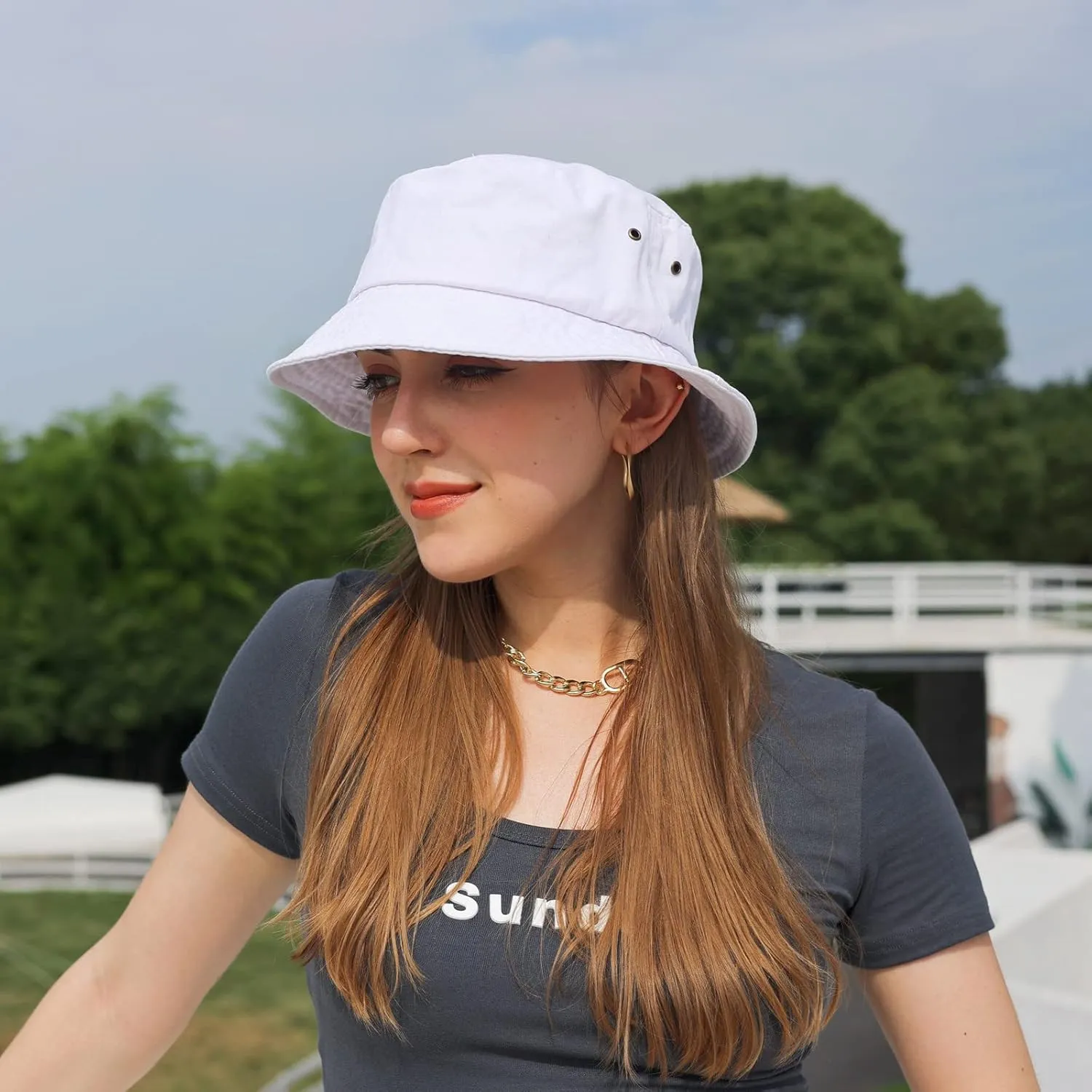 Washed Cotton Bucket Hats Packable Summer Outdoor Cap Travel Beach Sun Hat Plain Colors for Men Women
