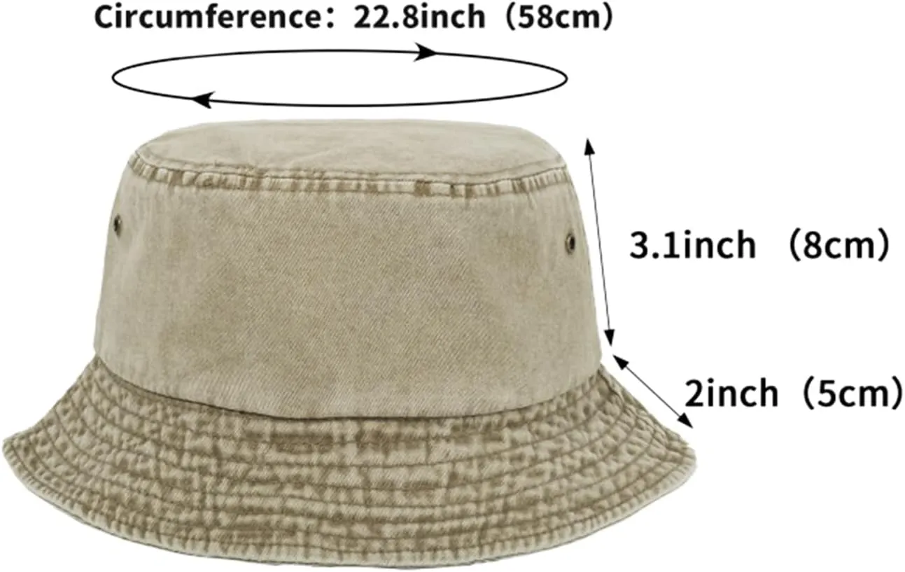 Washed Cotton Bucket Hats Packable Summer Outdoor Cap Travel Beach Sun Hat Plain Colors for Men Women