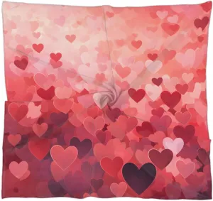 Watercolor Love Heart Silk Scarf for Women 23.6x23.6" Satin Head Scarf