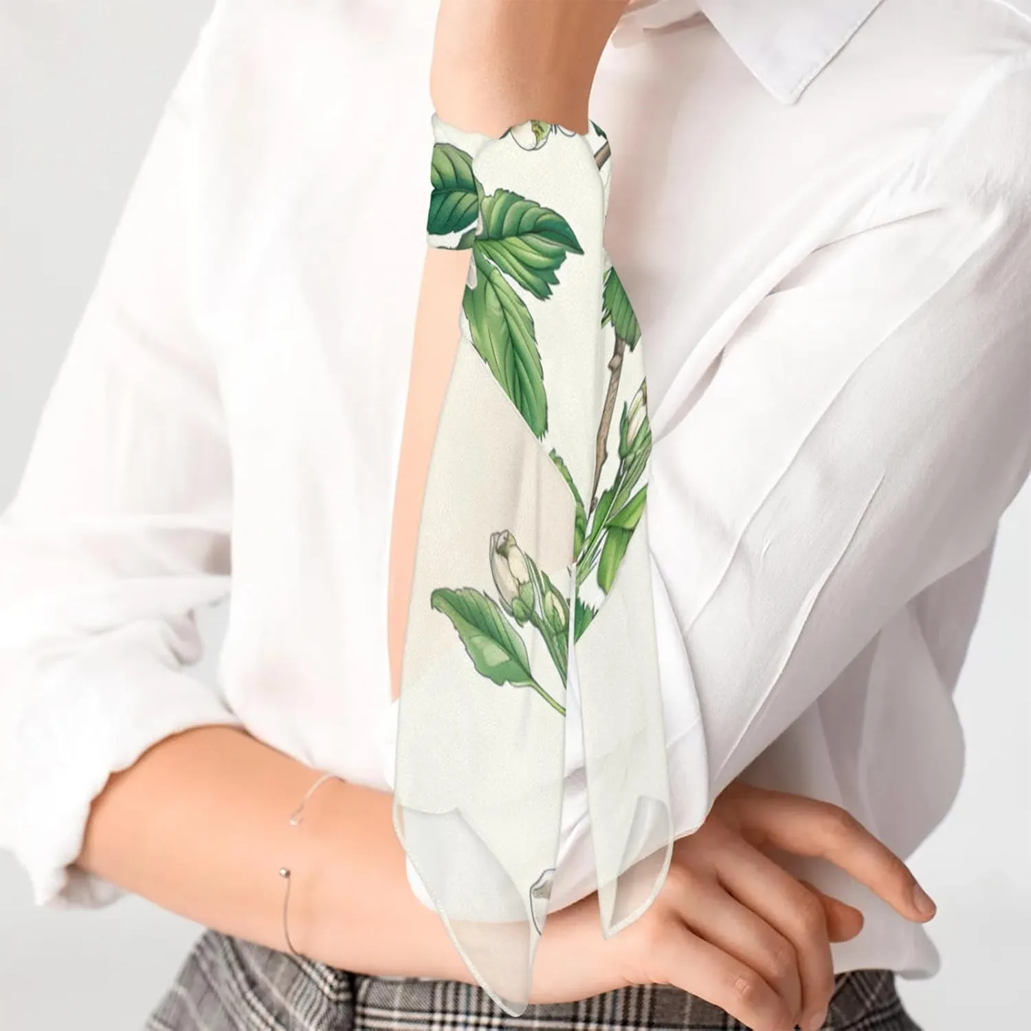 Watercolor Multicolor Poppy Silk Scarf for Women 23.6x23.6" Satin Head Scarf