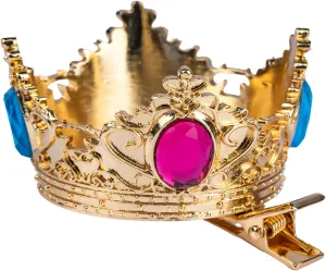 WELLMILLER Princess Peach Crown & Brooch Pin & Earrings Jewelry Costume Accessories Kit Set for Women Girls Christmas Gift