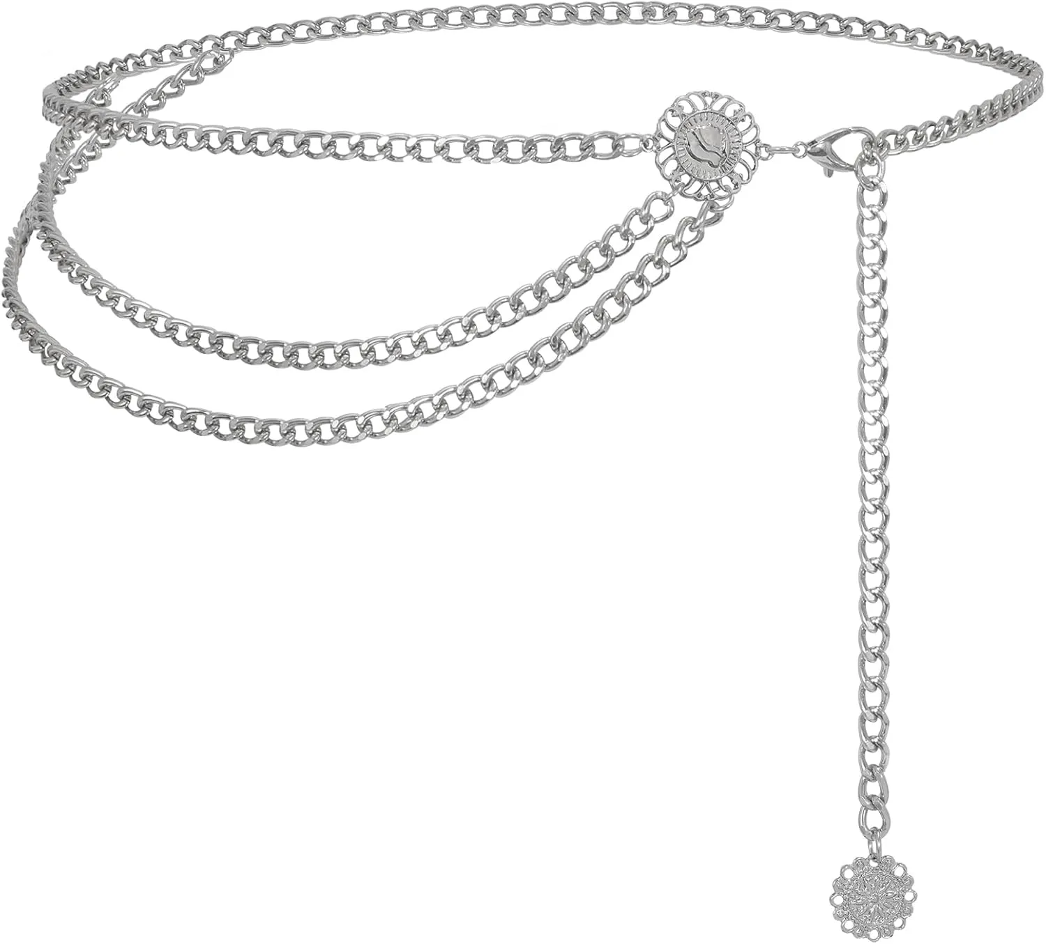 WHIPPY Waist Chain Belt Women Ladies Adjustable Body Waist Link Belts for Jeans Dresses