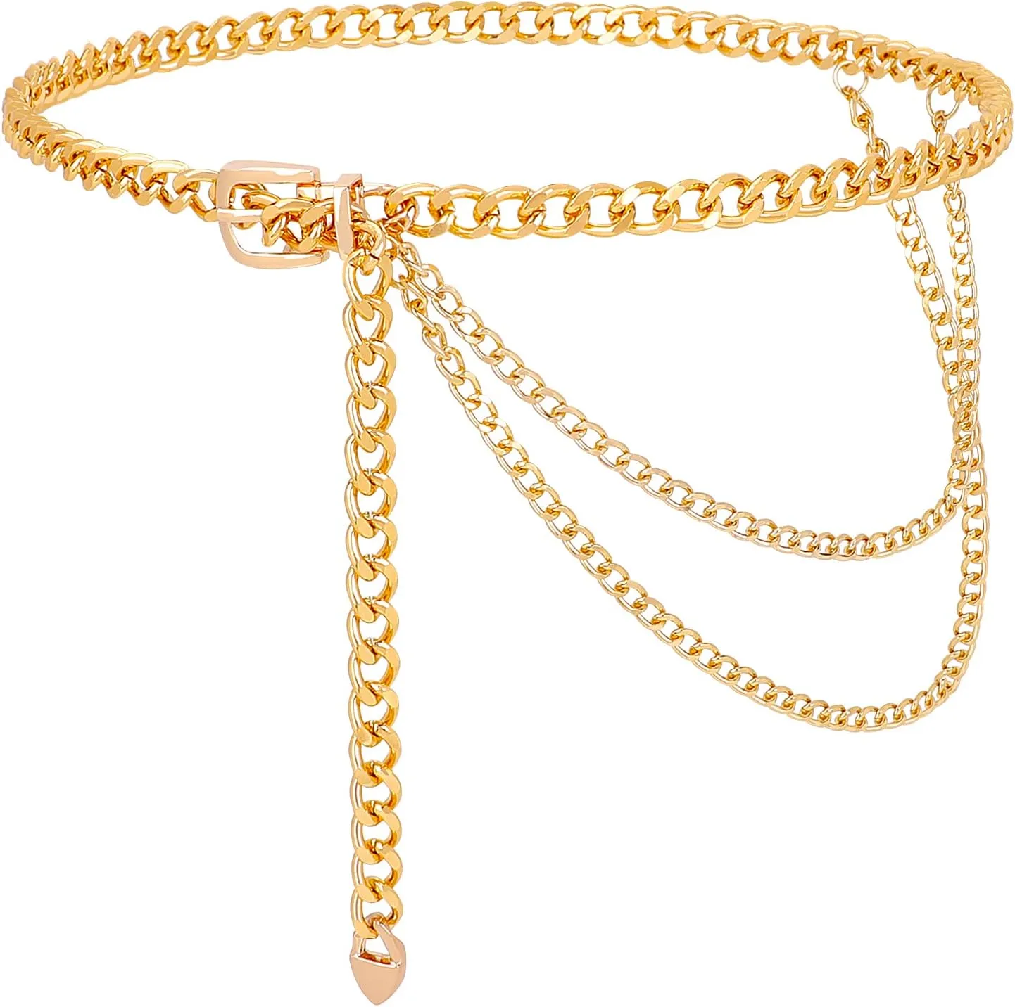 WHIPPY Waist Chain Belt Women Ladies Adjustable Body Waist Link Belts for Jeans Dresses