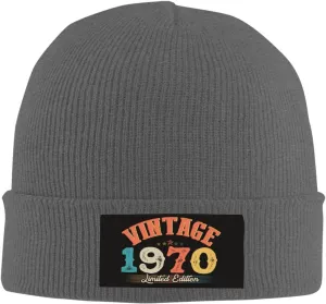 Winter Hat for Men 53th Birthday Gifts Fishermen Beanies for Men's Skull Skullies & Beanie for Unisex Fun Vintage 1970 Cap