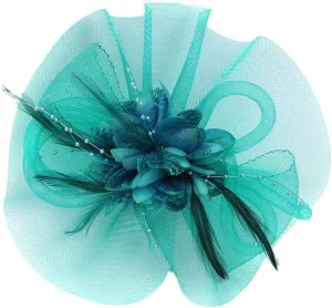 Women's 20s 50s Feather Fascinator Pearl Peacock Feather Hair Band Cocktail Wedding Headpiece Ascot Hats Flower