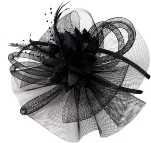 Women's 20s 50s Feather Fascinator Pearl Peacock Feather Hair Band Cocktail Wedding Headpiece Ascot Hats Flower