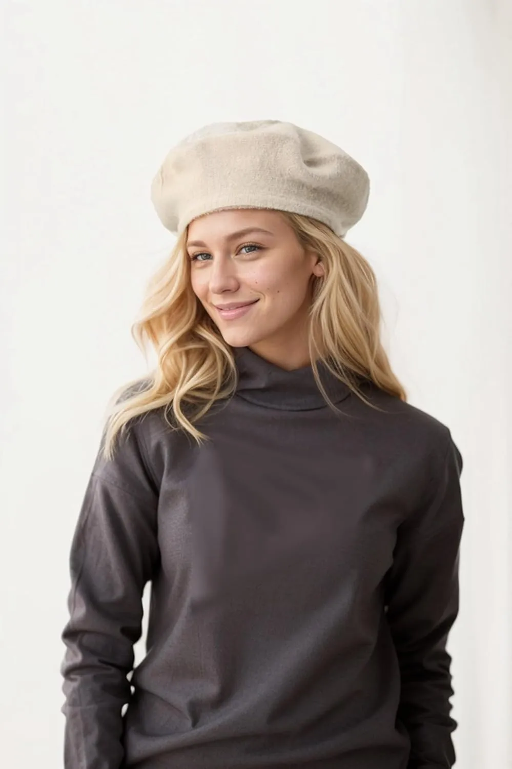 Women's Beret Hats - French Wool Blend Winter Cap, 70% Wool All-Season Soft Beret Hats for Women (Multi-Color)