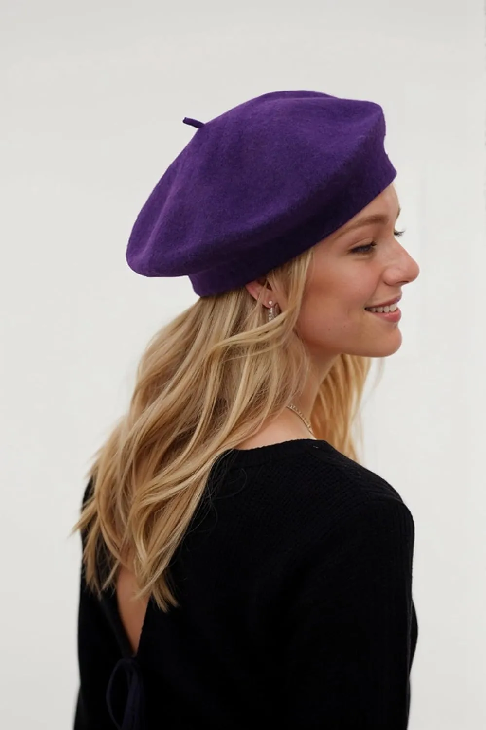 Women's Beret Hats - French Wool Blend Winter Cap, 70% Wool All-Season Soft Beret Hats for Women (Multi-Color)