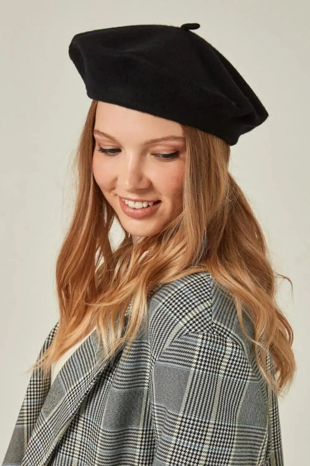 Women's Beret Hats - French Wool Blend Winter Cap, 70% Wool All-Season Soft Beret Hats for Women (Multi-Color)