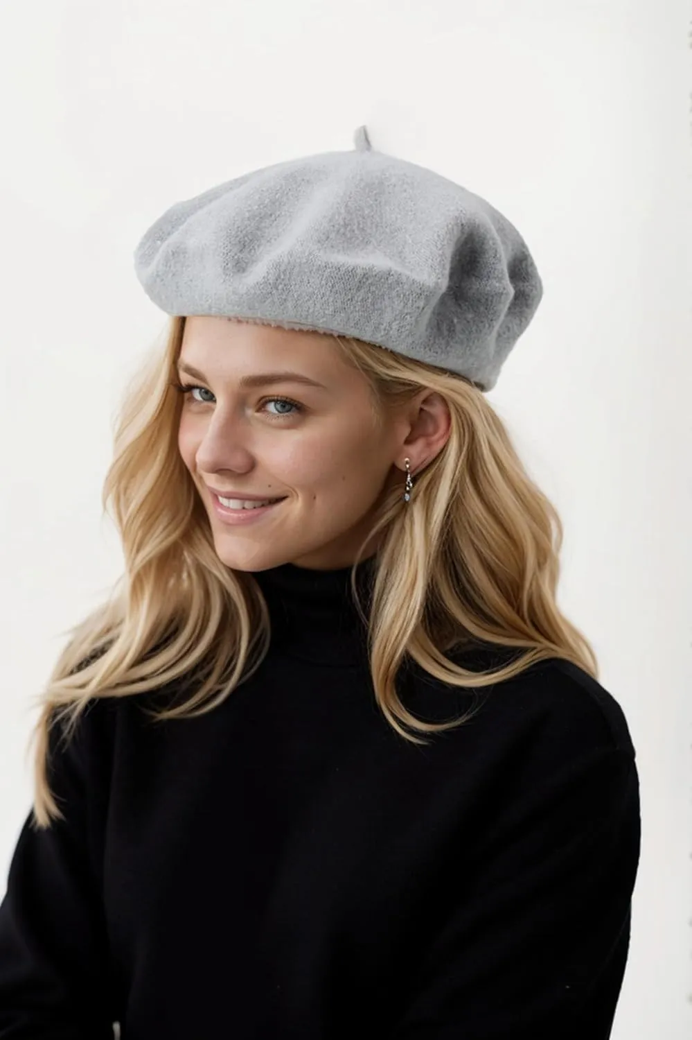 Women's Beret Hats - French Wool Blend Winter Cap, 70% Wool All-Season Soft Beret Hats for Women (Multi-Color)