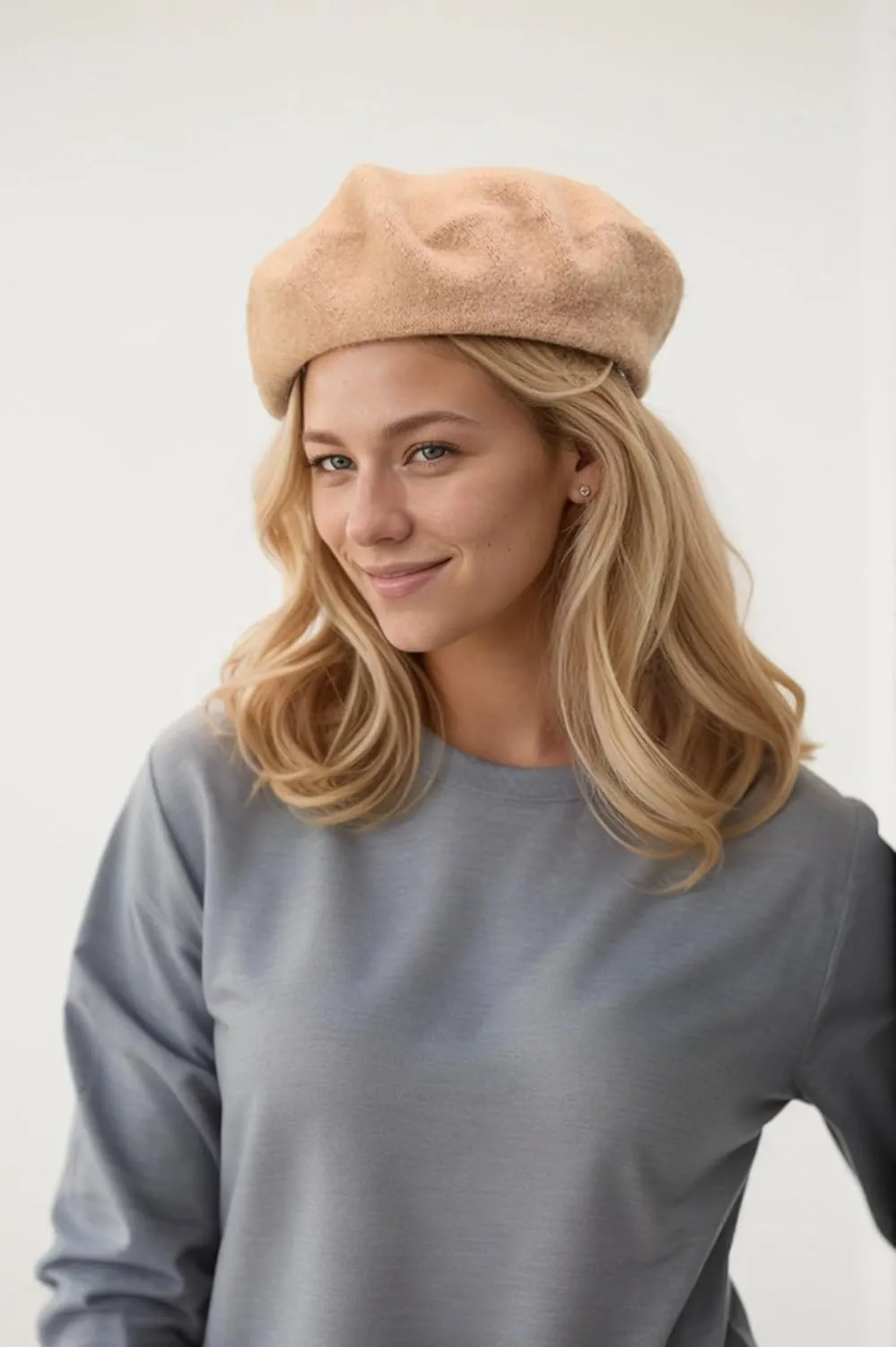Women's Beret Hats - French Wool Blend Winter Cap, 70% Wool All-Season Soft Beret Hats for Women (Multi-Color)