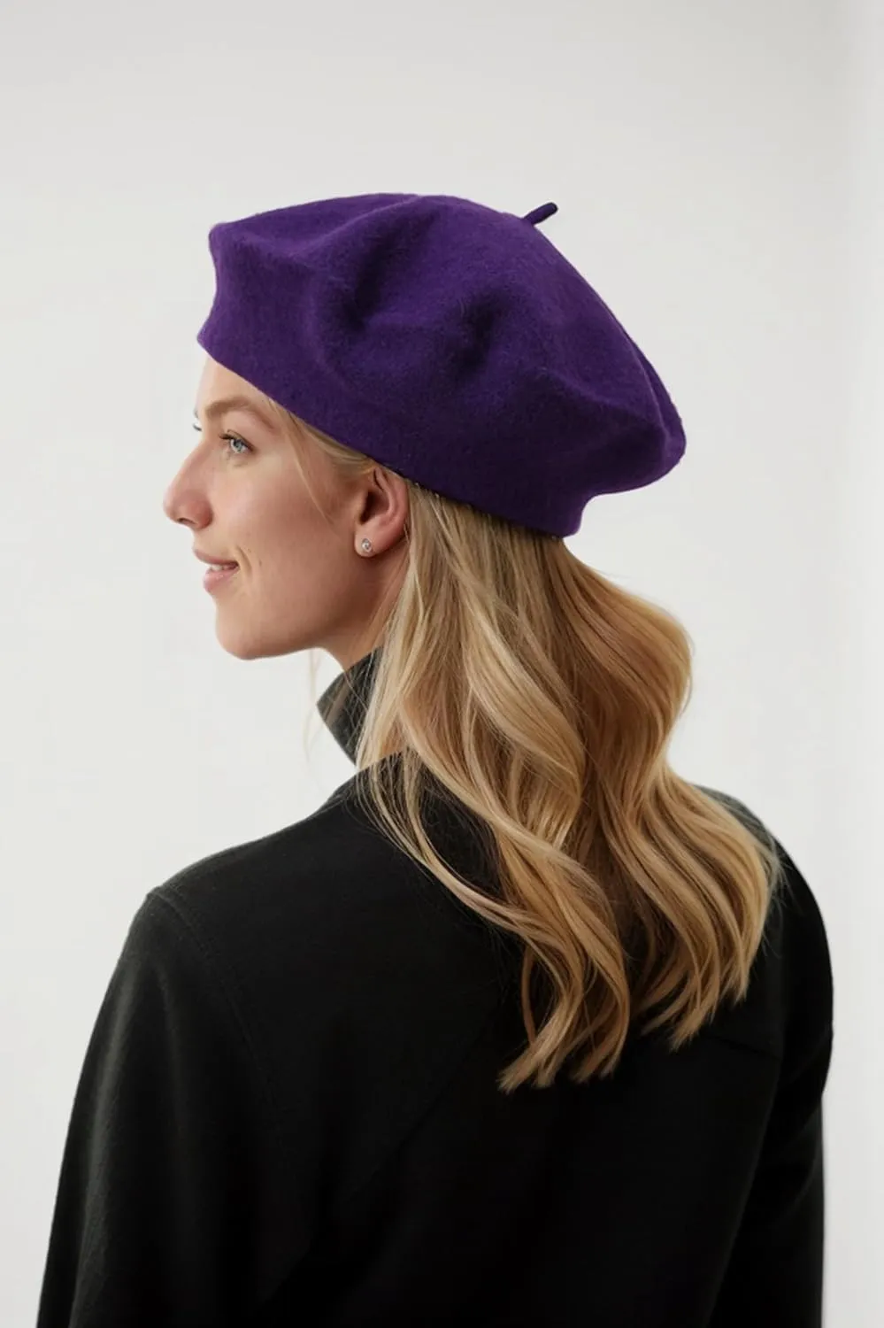 Women's Beret Hats - French Wool Blend Winter Cap, 70% Wool All-Season Soft Beret Hats for Women (Multi-Color)