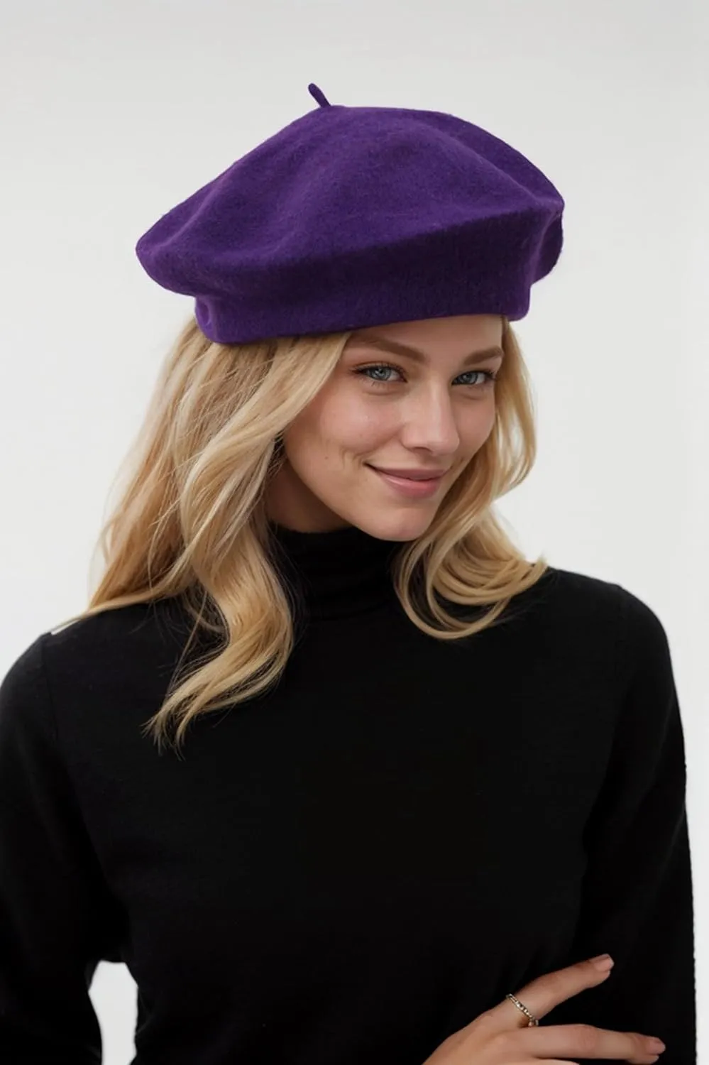 Women's Beret Hats - French Wool Blend Winter Cap, 70% Wool All-Season Soft Beret Hats for Women (Multi-Color)