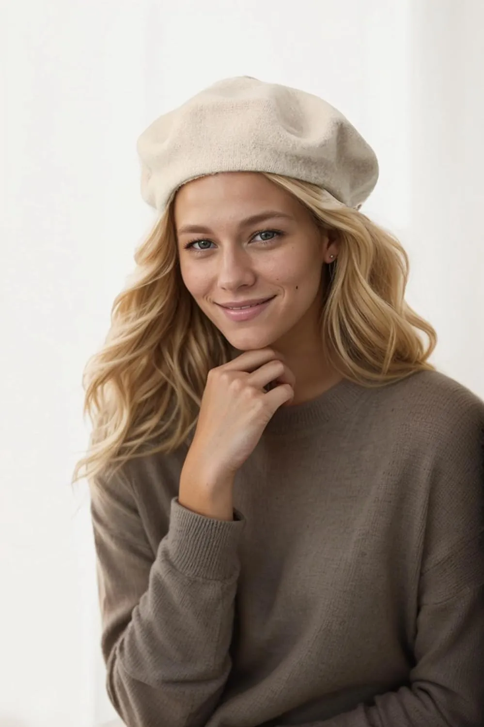 Women's Beret Hats - French Wool Blend Winter Cap, 70% Wool All-Season Soft Beret Hats for Women (Multi-Color)